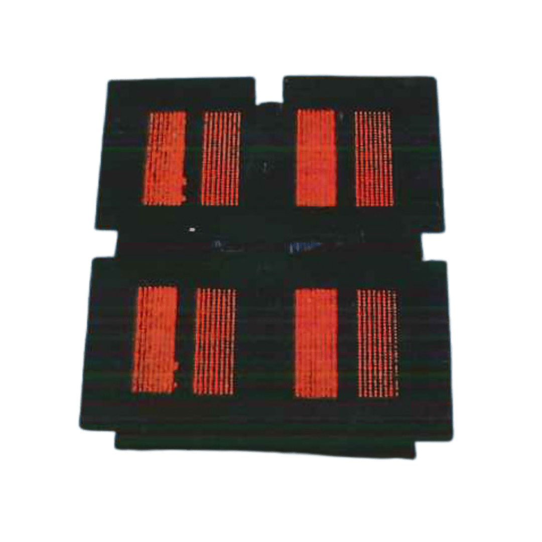 A squarish black supercomputer with red lights