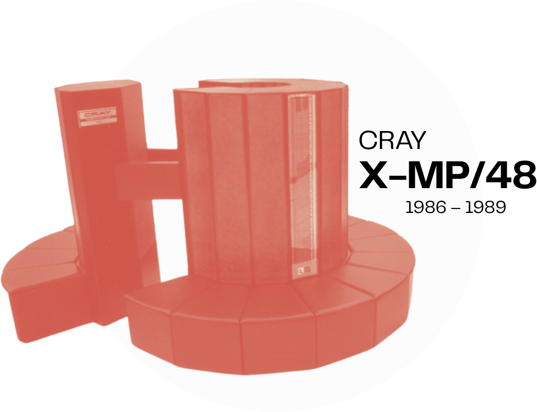 An orange overlay of Cray X-MP 48 machine.