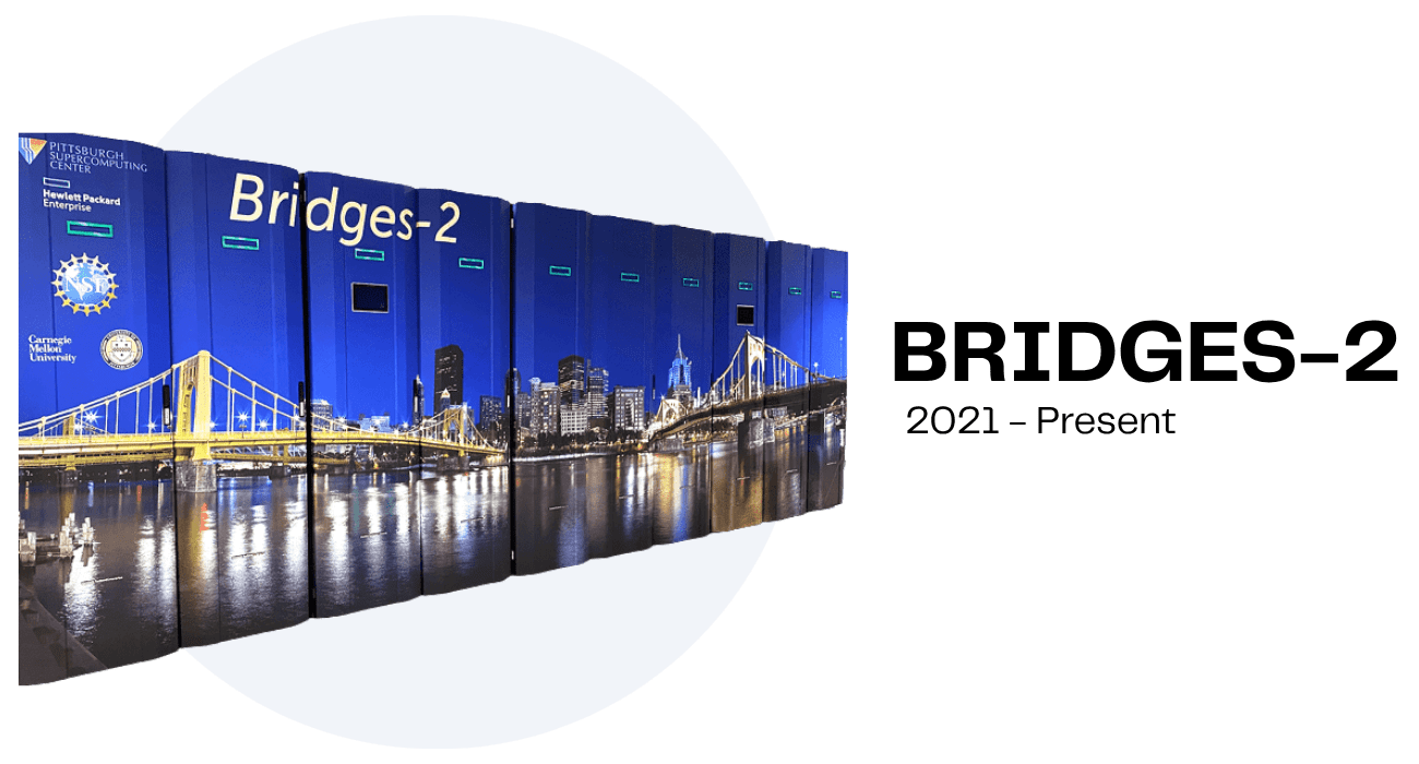 Image of BRIDGES 2 machine. Years used from 2021 to present.