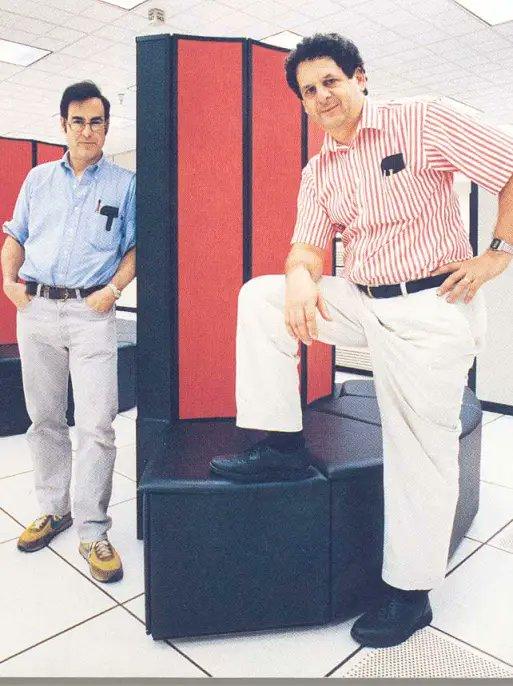 Mike and Ralph with the cray xmp.