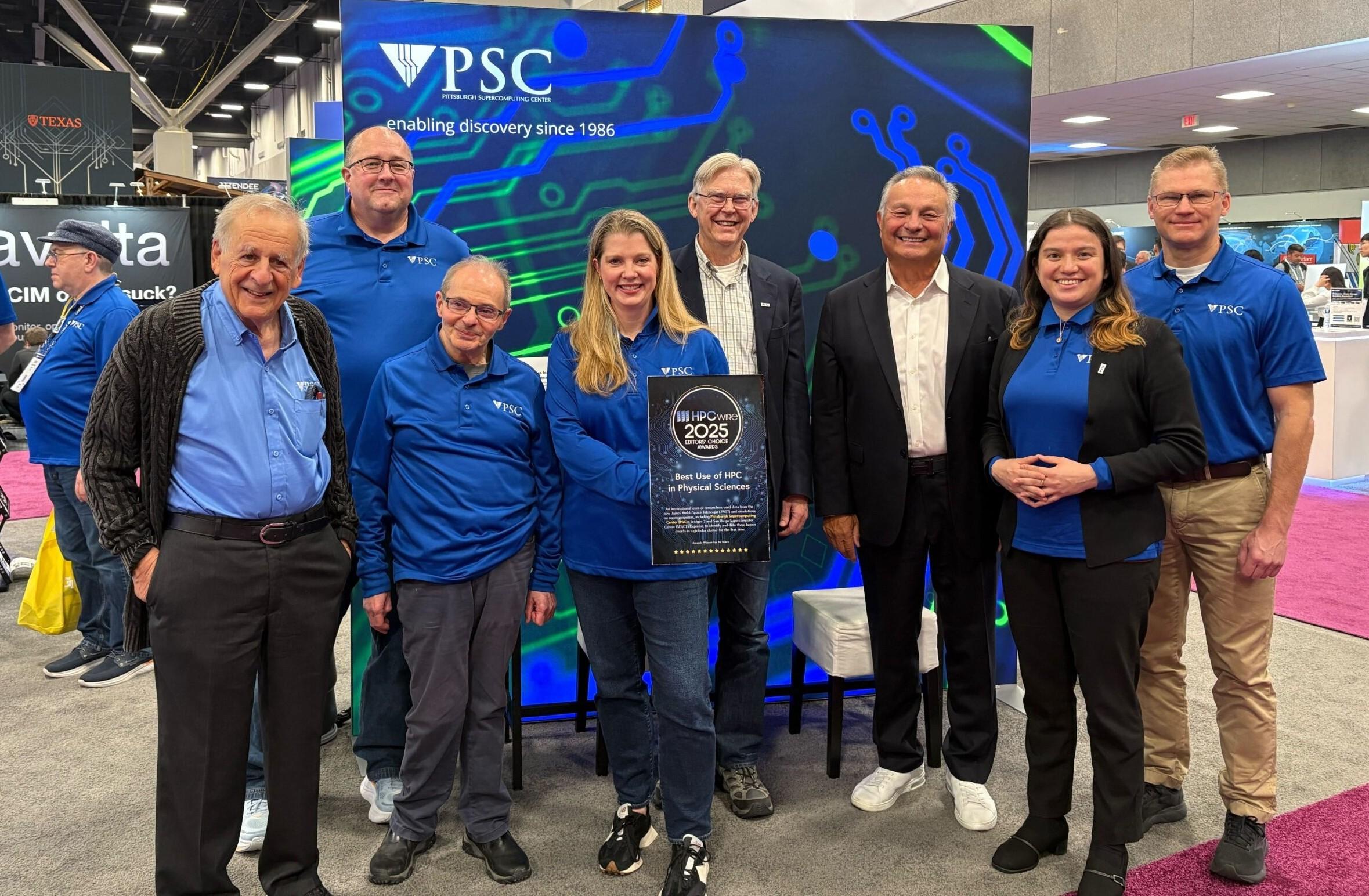 A group photo at the PSC Supercomputing 2025 booth.
